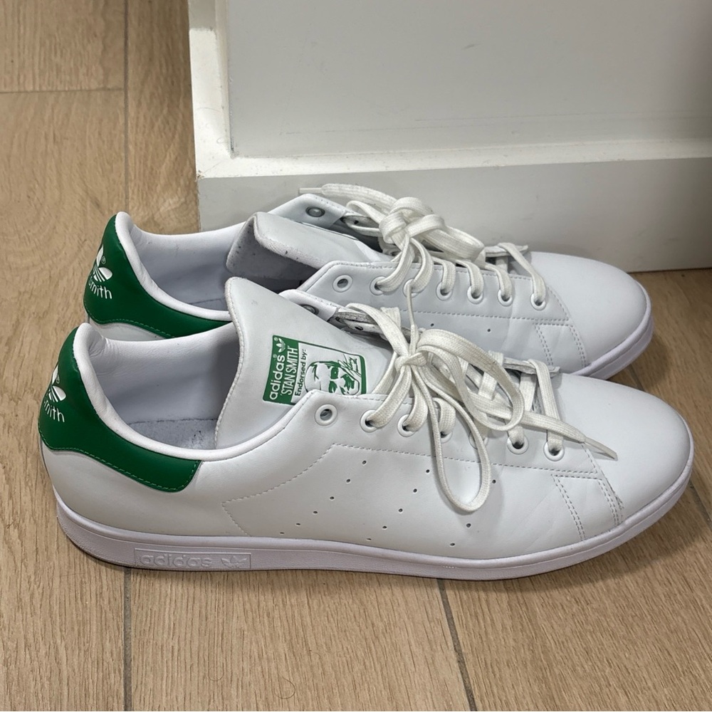 Adidas Stan Smith White and Green Sneakers